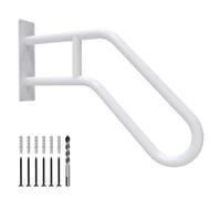 Pasamanos de escalera montaje en pared, barandillas para 1-3 pasos, pasamanos en forma de U (66 cm, tubo de 3.2 cm, blanco)