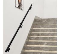 Pasamanos de escalera negra, barandilla de hierro forjado para escaleras, pasamanos montados en la pared para barra de agarre interior y exterior, barandilla de escalera de 1-20 pies(200cm)