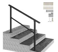 Pasamanos de escalera para exteriores, barandilla de seguridad de hierro galvanizado con soporte ajustable para manos, apto para 2 a 4 escalones, pasamanos de transición(B,80cm/32inch)