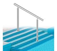 Pasamanos de escalera para exteriores, pasamanos plateados de 2 o 3 peldaños, barandilla de escalera ajustable con kit de montaje, para escalones de piscina al aire libre