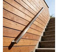 Pasamanos de escalera para interiores y exteriores｜Pasamanos de barandilla de escalera de tubo cuadrado de acero inoxidable｜Barandilla de seguridad montada en la pared con accesorios(450cm)