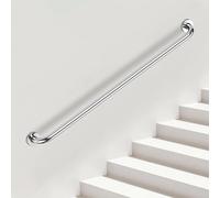 Pasamanos de escalera para interiores y exteriores, pasamanos de metal para escaleras de 30 a 150 cm, modernos de acero inoxidable, para montaje en pared.(100cm)