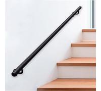 Pasamanos de Escalera para Interiores y Exteriores, pasamanos de Tubo Redondo Negro para Montaje en Pared, Barra de Soporte de Hierro Forjado de Metal - Kit Completo(330cm)