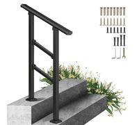 Pasamanos de exterior para escaleras de 2 escalones, barandilla de apoyo manual, barandilla de transición de montaje en el suelo, barra de seguridad ajustable para entrada de casa(B,60cm/24inch)