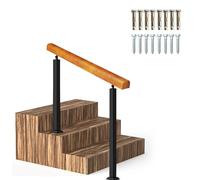 Pasamanos de exterior para escalones, barandilla de escalera de madera para escaleras de hormigón o madera, barandillas de porche de transición montadas en el suelo