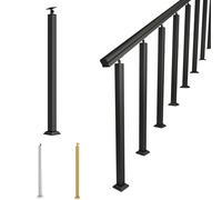 Pasamanos de hierro ajustable para escaleras de interior/exterior, resistente a la intemperie, fácil instalación, ajustable en 270°, color blanco, 5 cm de profundidad x 95 cm de alto