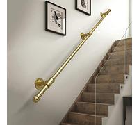 Pasamanos de hierro dorado para escalera de 1,2 m con soporte de pared para niños mayores discapacitados
