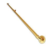 Pasamanos de hierro forjado antideslizante para montar en la pared, pasamanos para interiores y exteriores, pasamanos para escalones, barandillas de pie, color dorado (200 cm)