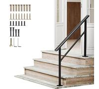Pasamanos de hierro forjado de 1 a 3 escalones, ajustable con kit de instalación, para escaleras de transición de exterior, de hormigón o madera, para entrada de casa.(C,150cm/59inch)