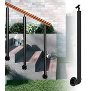 Pasamanos de hierro forjado de transición para escalones al aire libre, pasamanos laterales con accesorios, barandillas de porche, postes para entrada de villa y loft