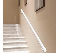 Pasamanos de hierro forjado para escaleras | 1m 1,5m 180cm 2m 240cm 3m Barandilla de escalera de tubo redondo montada en la pared | Barra de seguridad para pasamanos tipo loft interior(350cm)