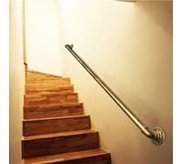 Pasamanos de hierro forjado para escaleras, montaje en pared, barandilla de metal de cobre dorado, barandilla para escalones al aire libre o escaleras interiores, kit completo de soportes incluido de