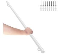 Pasamanos de hierro industrial blanco | Manija de soporte de pared de pasamanos metálico para escaleras interiores y exteriores | 1m 2m 3m 4m 5m Barandilla de escalera antideslizante(360cm)