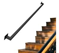Pasamanos de hierro negro, pasamanos de tubo cuadrado, pasamanos de seguridad, barandilla de escalera de hierro forjado de metal antideslizante(5ft/150cm)