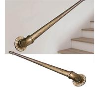 Pasamanos de latón antiguo para escaleras, tubo de cobre, barra de soporte de seguridad, barandilla de escalera rústica, longitud ajustable, 30300 cm, duradero y elegante.