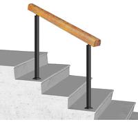 Pasamanos de madera ajustable para escaleras, barandilla de seguridad de transición para exteriores e interiores, para porche delantero y hogar