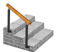 Pasamanos de madera ajustable para escalones al aire libre, barandilla de seguridad lateral para jardín y terraza, perfecta para zonas de transición