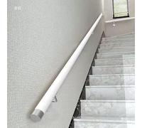Pasamanos de madera antideslizantes negros para escaleras, barandillas interiores con accesorios, barra de soporte de pasillo (blanco, 150 cm)