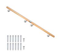 Pasamanos de madera de haya para barandilla de escalera, pasamanos de pared para escalera, montaje lateral, selección de longitud 80-500 cm, longitud: 250 cm