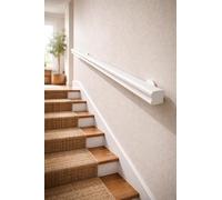 Pasamanos de madera maciza | Longitudes de 50 cm a 400 cm | Pasamanos blanco | modelo British | Made in Italy (280 cm)