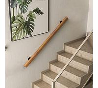 Pasamanos De Madera Para Escalera Interior, Barandilla Antideslizante De 50-600 Cm, Montada En La Pared Con Soporte De Metal Para Lofts De Jardín De Casa