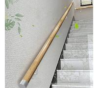 Pasamanos de Madera para Escaleras 1m 2m 3m 4m Pasamanos de Escalera Antideslizante con Soportes de Pared Plateados, Barandilla de Escaleras de Seguridad para Niños Mayores para el Hogar Escalera de L