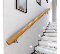 Pasamanos de madera para escaleras barandilla de 1/2/3m, barandilla de barra de agarre antideslizante, soporte de riel de barandilla de escalera montaje pared varillas soporte de pasillo de seguridad