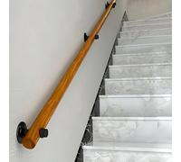 Pasamanos de madera para escaleras Escalera Barandillas Montaje en pared antideslizante Grab Bar pasamanos para el hogar interior Lofts Pasos Decking Escaleras de madera maciza (B, 220CM)