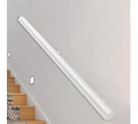 Pasamanos de madera para escaleras, pasamanos blancos, pasamanos antideslizantes para interiores, decoración de escaleras de ático, barras de soporte de pasillo, pasamanos de pared con kit de