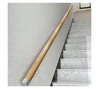 Pasamanos de madera para escaleras, pasamanos redondos antideslizantes de madera maciza, pasamanos de montaje en pared para interiores en el hogar, kit completo de pasamanos de 2 m, 2,5 m, 3,5 m, 4 m