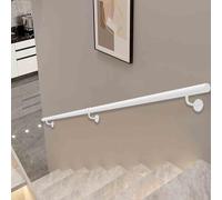 Pasamanos de metal blanco para escaleras: pasamanos de seguridad antideslizante para pared con soportes de hierro forjado, ideal para interiores y exteriores, para personas mayores y niños(500cm)