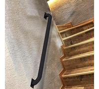 Pasamanos De Metal De Hierro Forjado, Pasamanos Moderno para Escaleras, Tubo Cuadrado Negro Industrial (2.6ft/80cm)