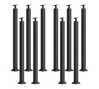 Pasamanos de Metal Negro,Barandilla Escalera,Pasamanos de Escalera con Soporte Angular Plano y Ajustable de 270°,Barandilla de Entrada para Escaleras de Terraza/Porche(Size:90cm/35.4in,Color:10 Pack)