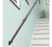 Pasamanos de metal negro para paredes de 16 metros, soportes de hierro forjado para interiores y exteriores, soporte de barandilla de 60 cm de longitud, duradero y elegante, solución de seguridad para