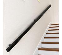 Pasamanos de pared para escaleras exteriores o interiores, 1m 1,5m 2m 2,5m 3m 6m barandilla de escalera antideslizante de hierro forjado moderno, barra de apoyo de tubo cuadrado negro(210cm)