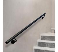 Pasamanos de pared para escaleras, rampa de hierro forjado redonda, barandilla industrial para barra de apoyo interior/exterior barra de apoyo de seguridad (510cm)