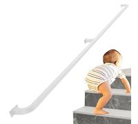 Pasamanos de pared Pasamanos interiores de escaleras, pasamanos de montaje en tubo cuadrado antideslizante, blanco for edificios domésticos o comerciales(13ft/390cm)