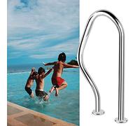 Pasamanos de Piscina 80 x 47 cm Manija de Piscina de Acero Inoxidable, Barra de Apoyo de barandilla de SPA de 3 Arcos, Pasamanos de Piscina Plateado para Piscinas Posiciones inclinadas Parqu