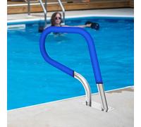 Pasamanos de piscina de acero inoxidable, 81 x 58 cm, con cubierta de asa, placa base y accesorios de montaje, asa de sujeción portátil para piscinas, jacuzzis y spas, capacidad de carga de 120 kg