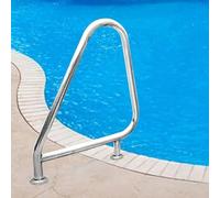 Pasamanos de piscina de acero inoxidable, montado en cubierta para piscinas en el suelo, soporta hasta 250 libras para seguridad y estabilidad