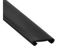 Pasamanos de PVC Para Escaleras - Perfil de Plástico Para Barandillas, Goma, Protección 40 x 8 mm (Negro - 2 m)