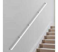 Pasamanos de tubo cuadrado de 10 pies/305 cm, pasamanos de escalera de montaje en pared, moderno riel industrial para escalones de interior y exterior, carga de 440 libras, mango antideslizante de