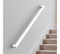 Pasamanos de tubo cuadrado de 90 cm, pasamanos de escalera de montaje en pared, moderno riel industrial para escalones de interior y exterior, carga de 440 libras, mango antideslizante de acero al