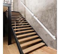 Pasamanos de tubo industrial para escaleras interiores, 1 m, 1,5 m, 2 m, 2,5 m y 3 m, barra de soporte de tubo redondo para pasamanos de escalera montado en la pared.(510cm)