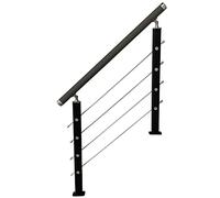 Pasamanos Escalera Barandilla Acero Inoxidable Juego de barandillas negras para interiores para escaleras/cubiertas/hoteles - Barandillas modernas de metal resistente, 90 cm / 110 cm / 160 cm de largo