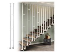 Pasamanos Escalera Barandilla Dos filas Barandilla de hierro forjado para escaleras interiores Protección contra caídas Columna de seguridad Para lofts Villas Hogar(White 1pc,H 10"/25cm)