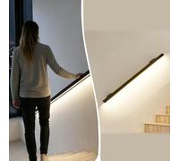 Pasamanos Escalera Barandilla LED con Iluminación Cálida para Escaleras Interiores, Barandillas con Sensor Movimiento, Barra Apoyo Luminosa Ambiental Escaleras(Left Bottom,3.9ft/1.2m)