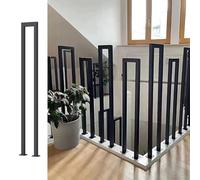 Pasamanos Escalera,Barandillas Balaustres de escalera,columna de balaustres,para uso en Interiores y Exteriores,Para Ático/Pasillo(Black,55cm/21.6in)