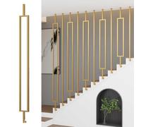 Pasamanos Escalera Barandillas Balaustres para escaleras de montaje lateral, tamaño y estilos personalizables Barrotes metálicos para escaleras, uso doméstico y comercial(Style A,220cm/86.6in)