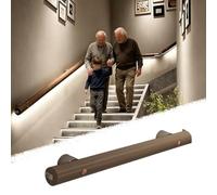 Pasamanos Escalera Barra de Agarre de Madera Iluminada para Escaleras (para Personas Mayores), Barandilla de Escalera de Pared para Interiores con Sensor de Movimiento(205cm/80.7in)